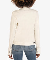 Amanda Zip Pockets Boxy Jacket Ecru