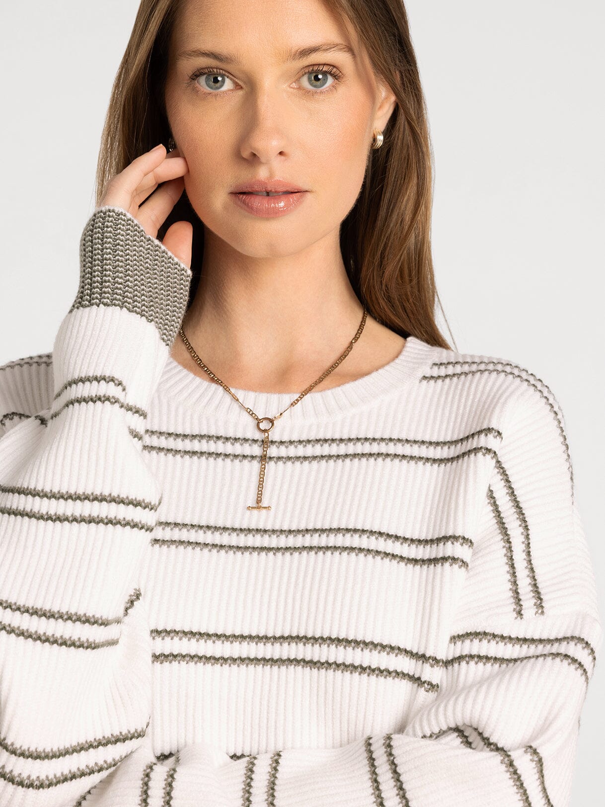 Ely Sweater Ivory Olive
