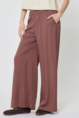 Striped Drawstring Pants Mocha