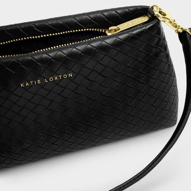 Nova Small Shoulder Bag Black Woven