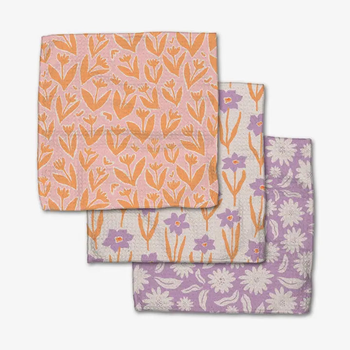 Geometry Dishcloth Set Spring Flowers