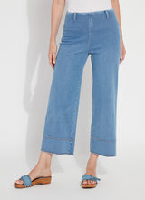 Margo High Waist Wide Crop Denim Pants Bleached Blue