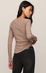 Greyson Scoop Long Sleeve Tee Heather Ash