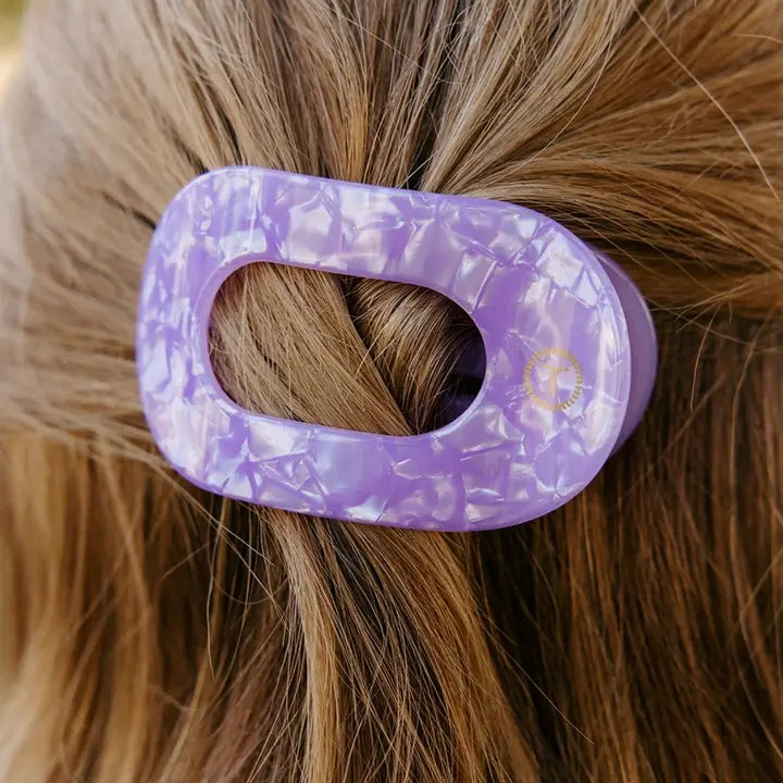 Teleties Medium Flat Round Hair Clip Lavender Mist