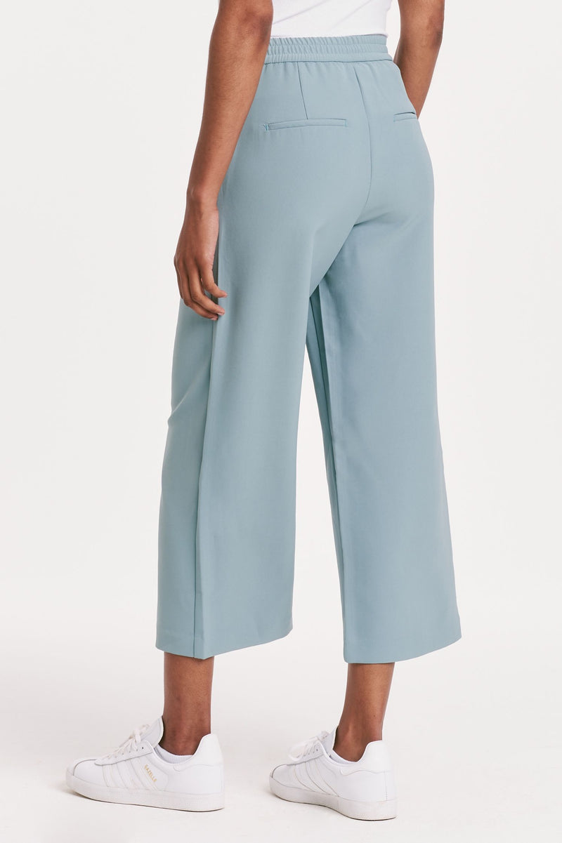 Denali High Rise Crop Wide Leg Pants Dusty Blue