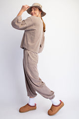 Rousey Single Pocket Balloon Jogger Set Mocha