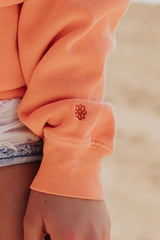 Lakegirl Ringspun Fleece Crew Neck Sweatshirt Orange Peel