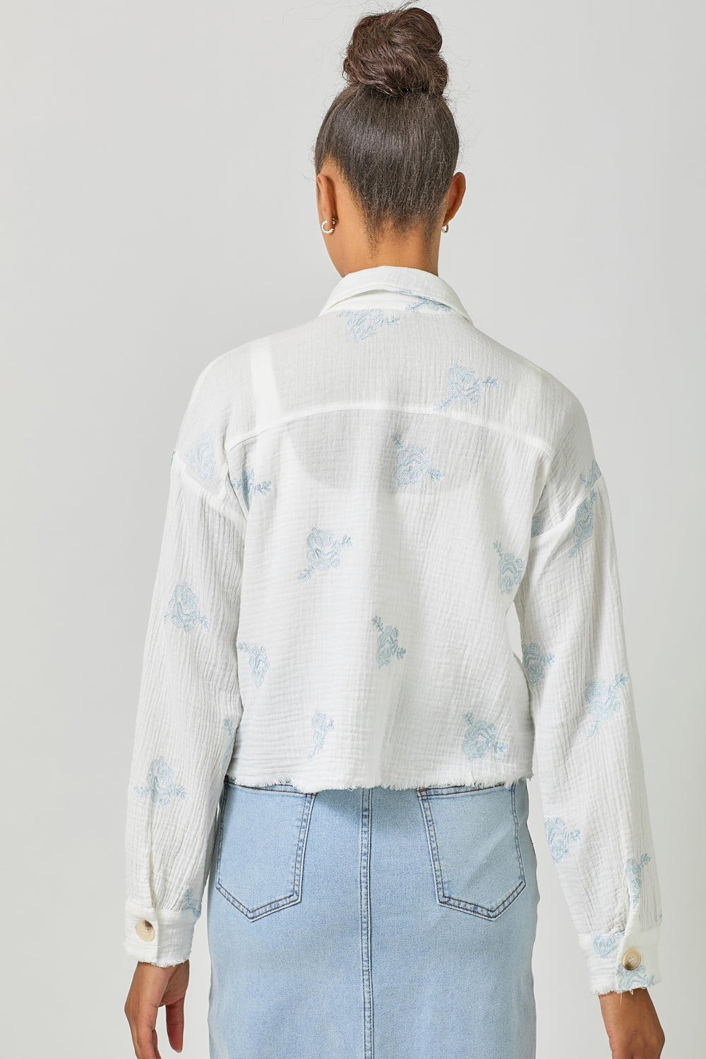 Double Gauze Embroidery Jacket Off White