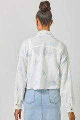 Double Gauze Embroidery Jacket Off White