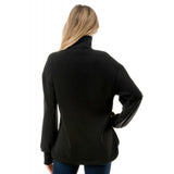 Collared Contrast 1/4 Zip Pullover Black
