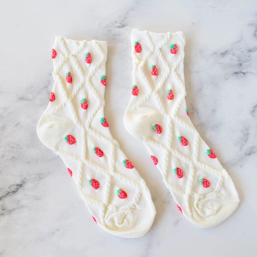 Strawberry Diamond Shape Socks