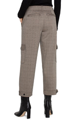 Tab Hem Utility Crop Cargo Pant Peppercorn Plaid