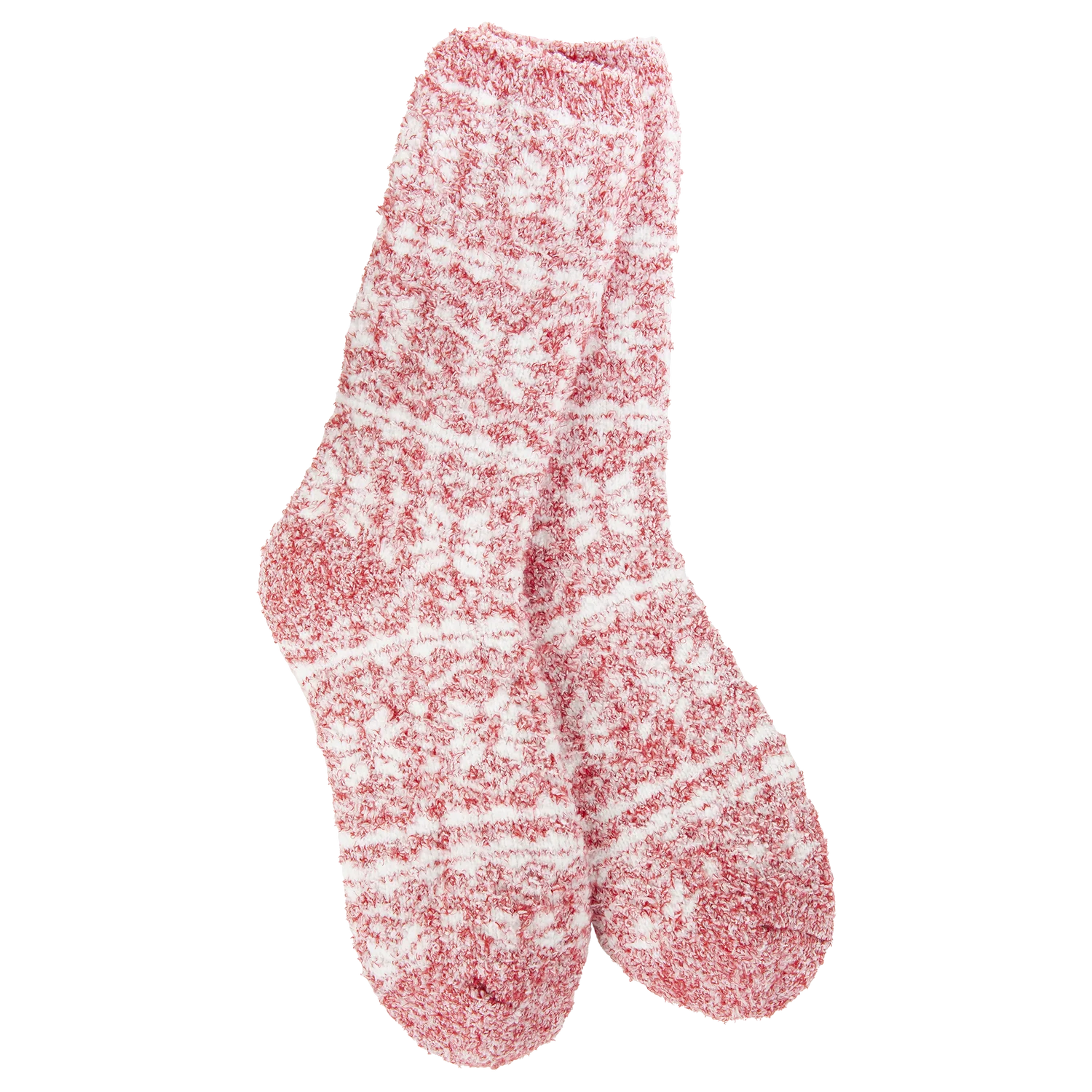 Winter Crew Socks Fair Isle Red