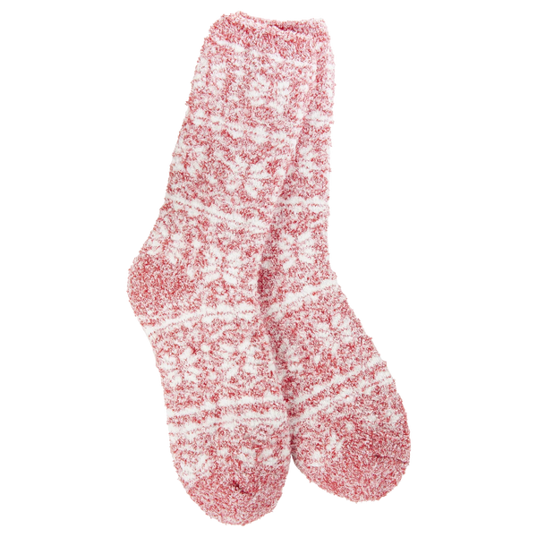 Winter Crew Socks Fair Isle Red