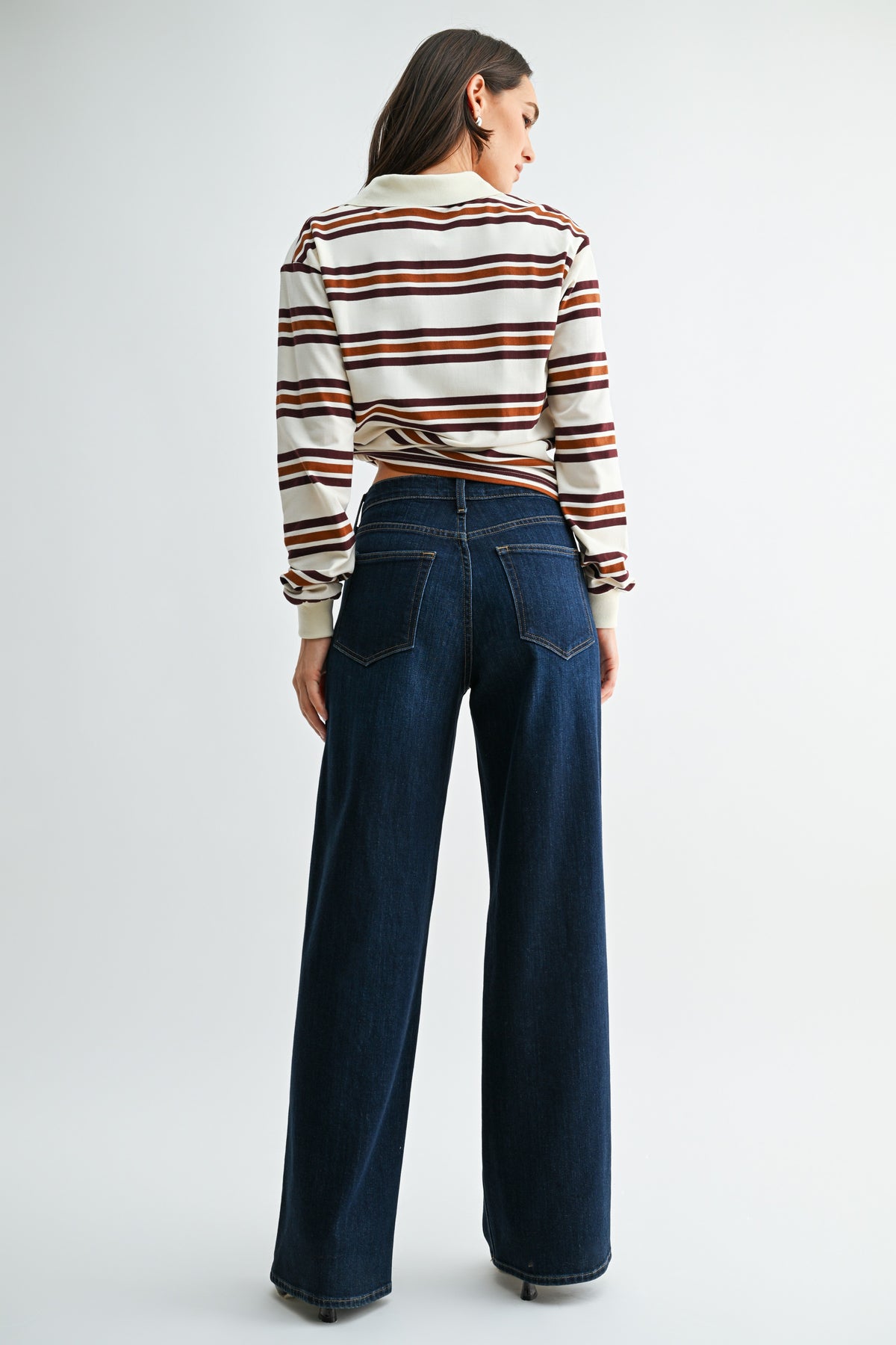 Relaxed Wide Leg Jeans - Dark Denim