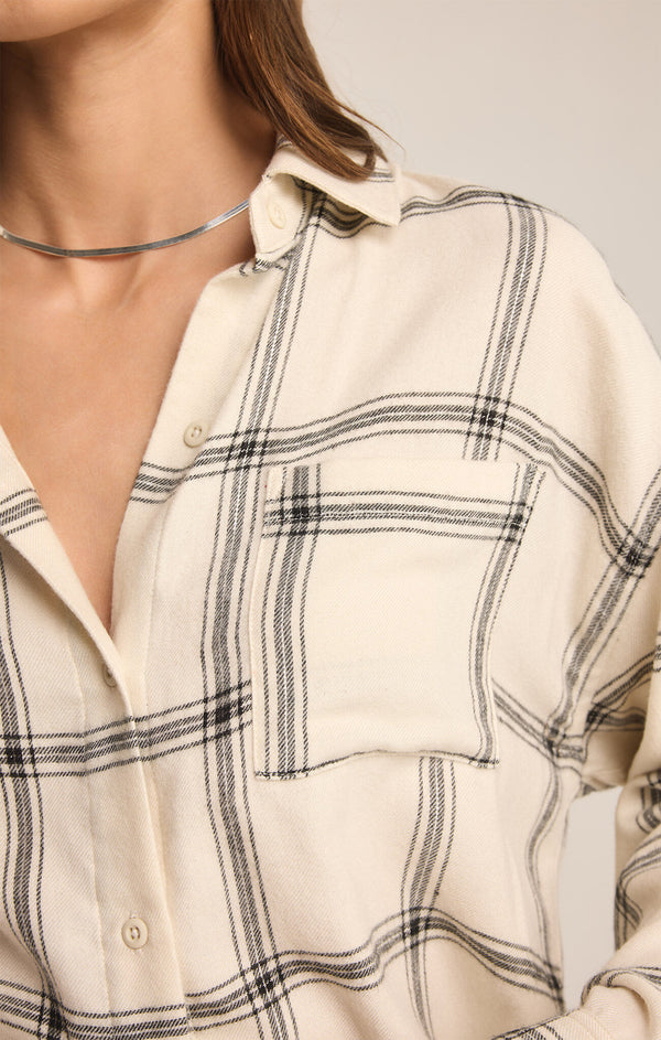 River Plaid Button Up Shirt Sea Salt