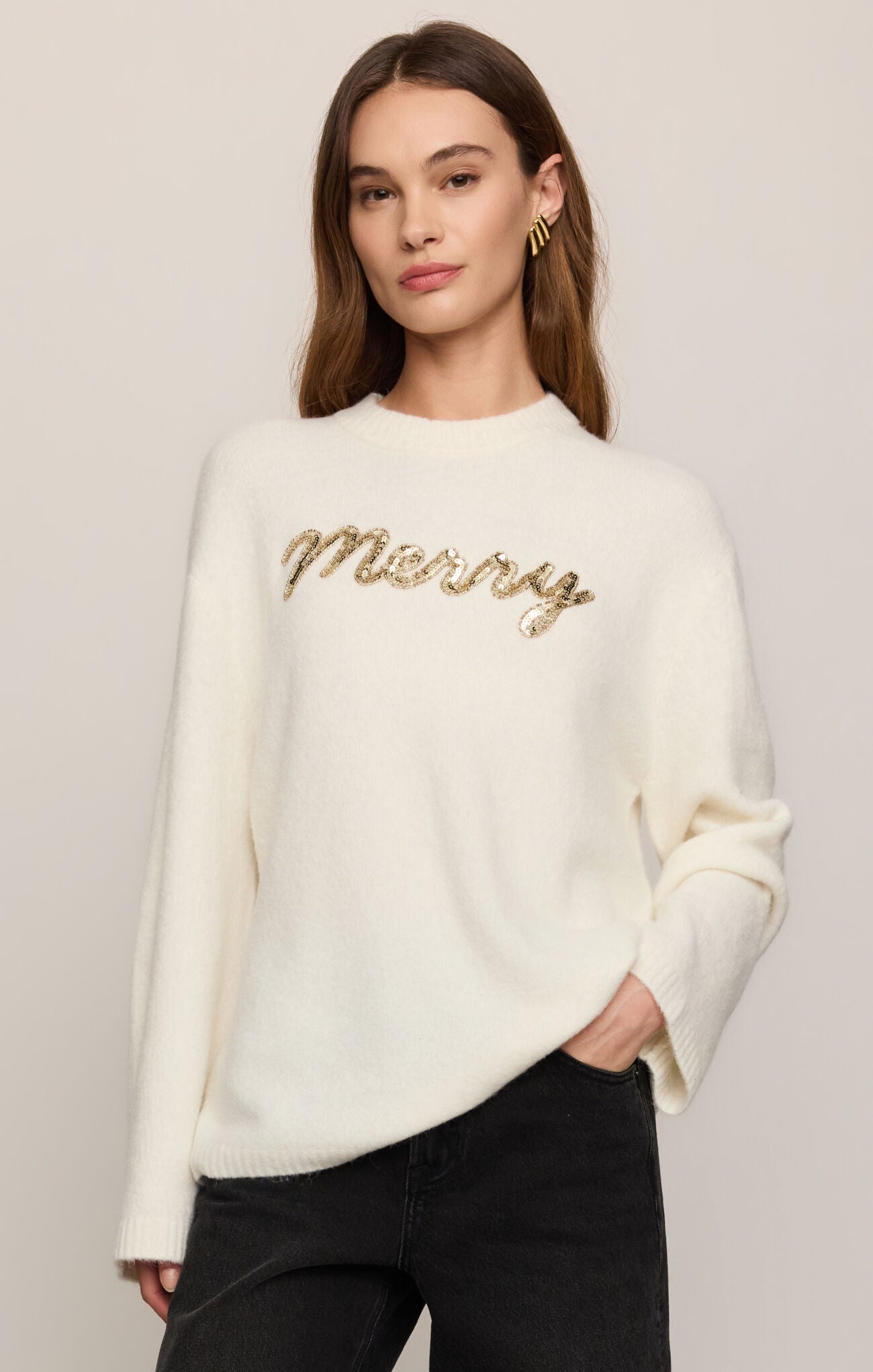 Merry & Bright Sweater Sandstone