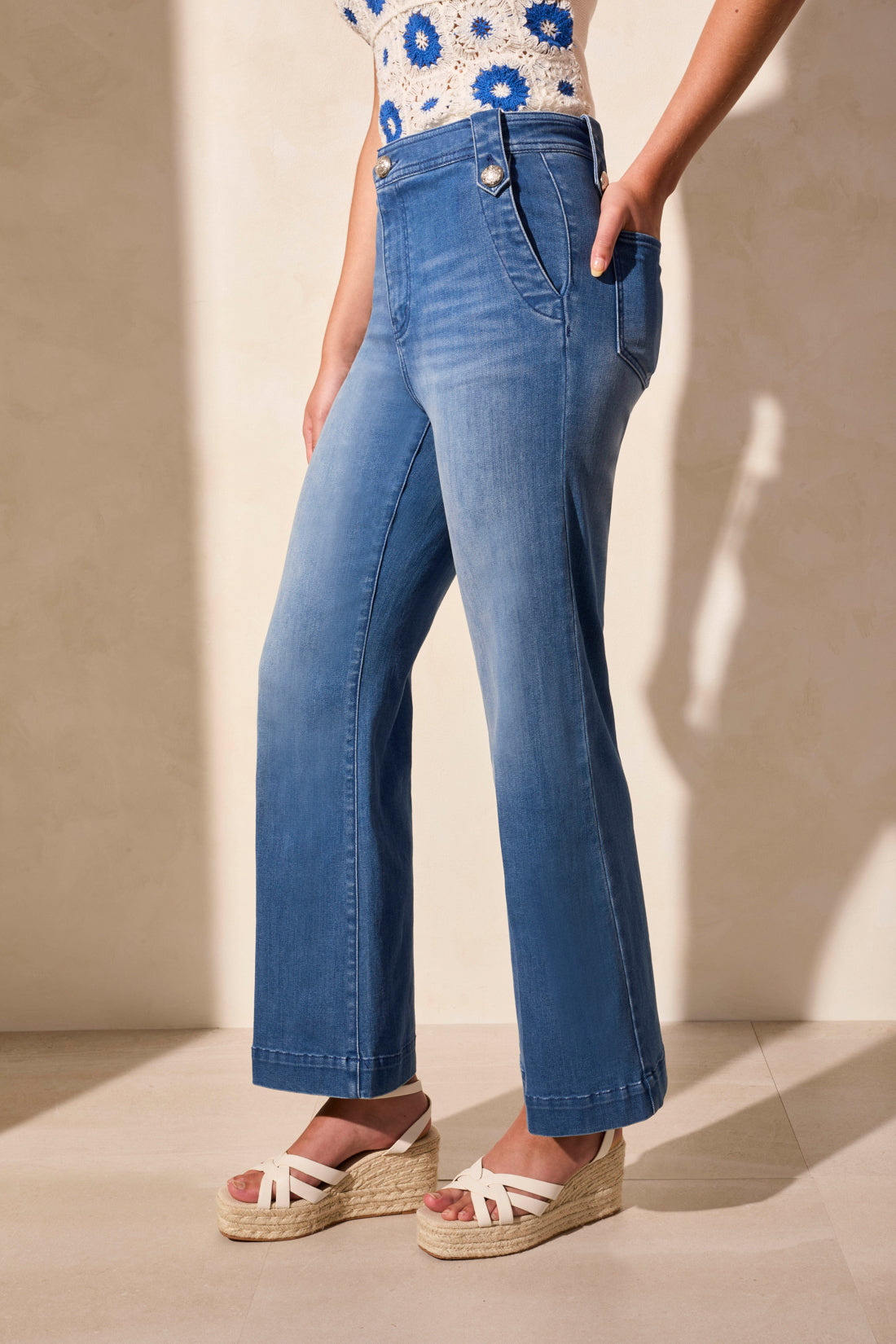 Brooke Palazzo Flare Jeans Calypso Blue