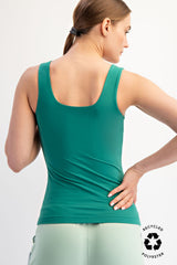 Butter Square Neckline Tank Kelly Green