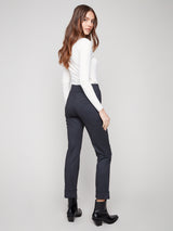 Printed PDR Rolled Cuff Pants Navy