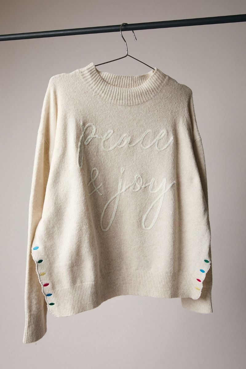 Peace & Joy Novelty Sweater Cream
