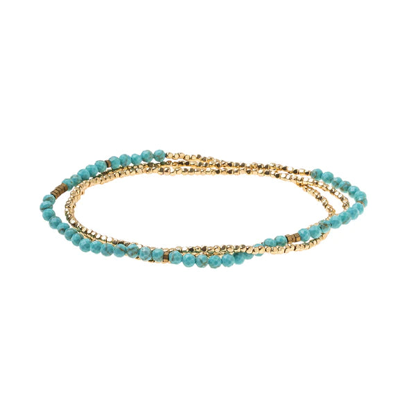 Delicate Stone Wrap Turquoise/Gold