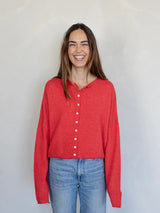 Solid Piper Cardigan Red