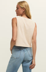 Noelle Textured Tank Top Whisper White