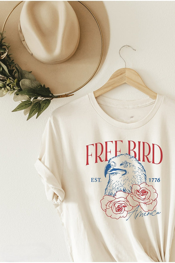 Free Bird America Est. 1776 Graphic Tee Vintage White