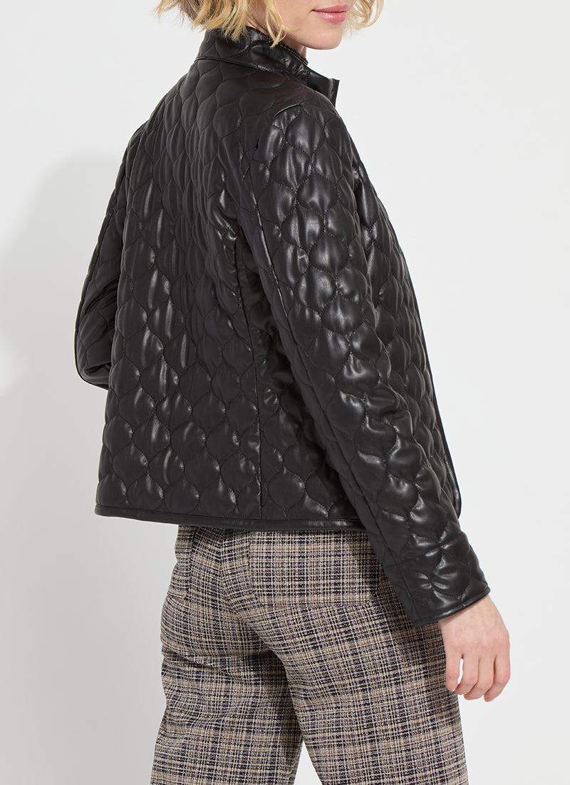 Brooklyn Quilted Vegan Leather Jacket Black