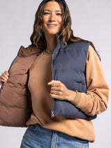 Issey Reversible Puffer Vest Odyssey Grey Clove