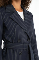 Cropped Trench Jacket Deep Midnight Stripe