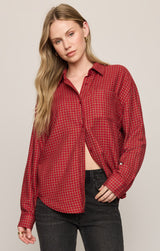 River Plaid Button Up Red Dahlia