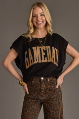 Game Day Relax Fit Short Sweatshirt Black