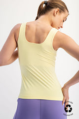 Butter Square Neckline Tank Lemon Cream
