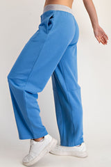 French Terry Playful Pants Aqua Splash + Heather Grey