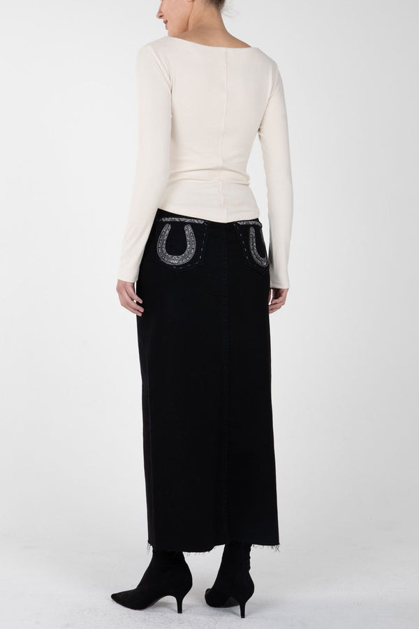 Ruched Detail Wide Neck Long Sleeve Top Beige