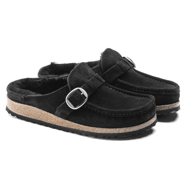 Buckley Suede Sherling Clogs Black