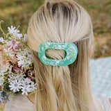 Teleties Medium Flat Round Hair Clip Spring Splash