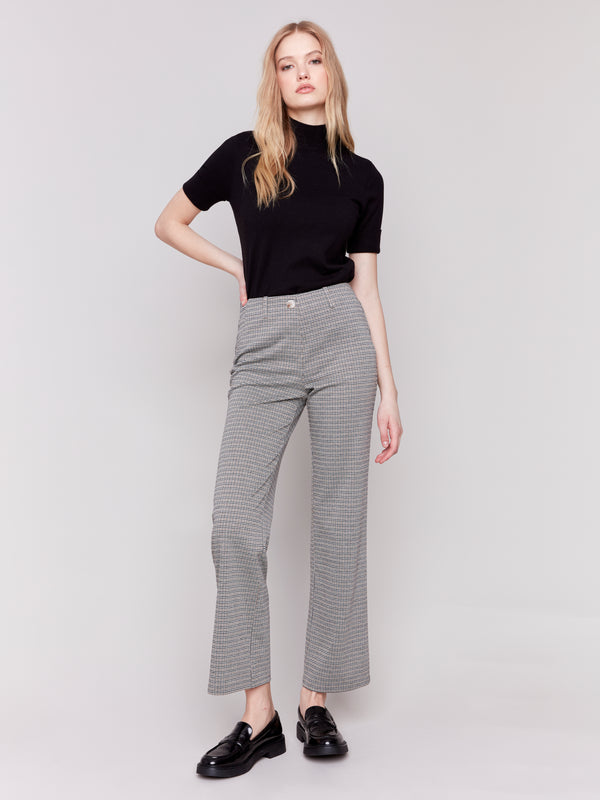 Flare PDR Plaid Pull On Pants Truffle