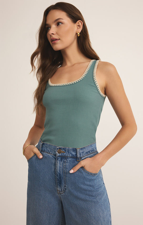 Jaidynn Rib Tank Sea Pine