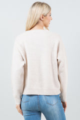 Doodle Dog Pullover Sweater Taupe