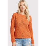 Flower Crochet Sweater Light Orange