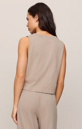 Sloane V Neck Top Stone Grey