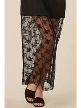 Free Bird Floral Lace Tshirt Dress Black
