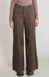 Twill Wide Leg Pants Chestnut