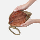 Sable Whipstitch Metallic Wristlet