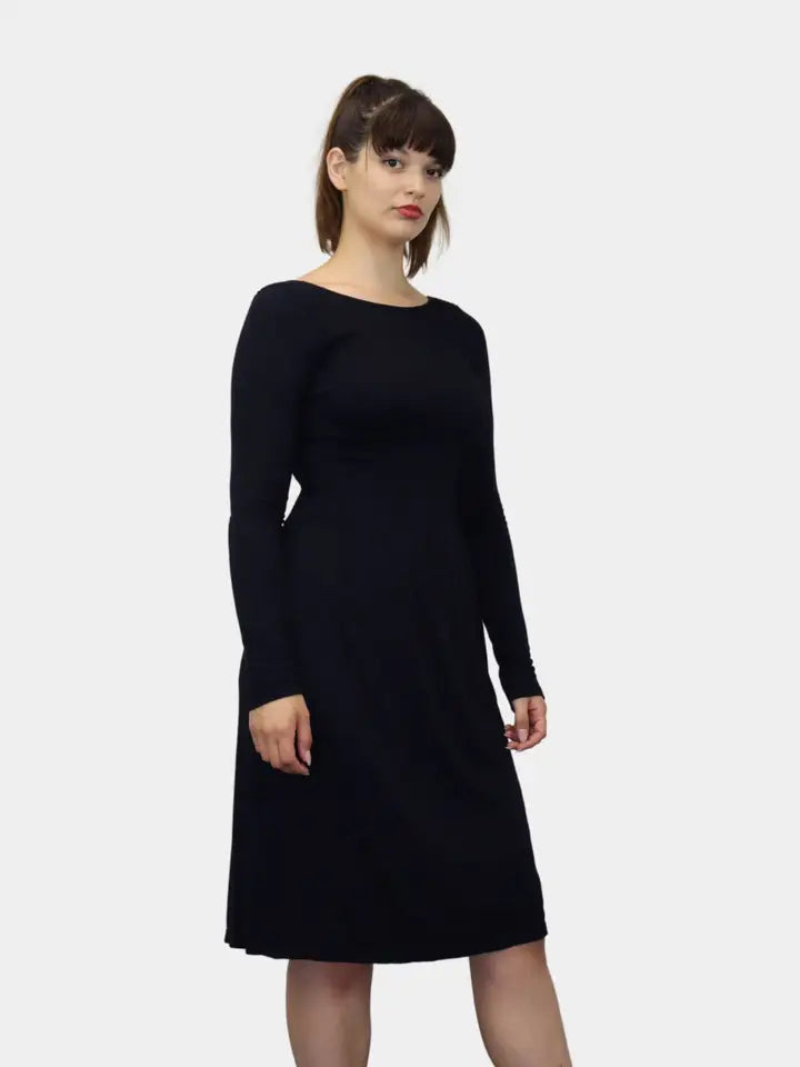 Knee Length Long Sleeve Dress