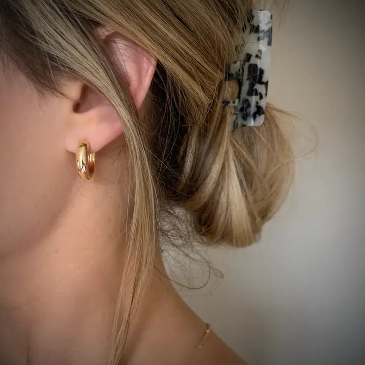 Chubbie Hoops-Gold-Everyday Hoop Clasp Earrings