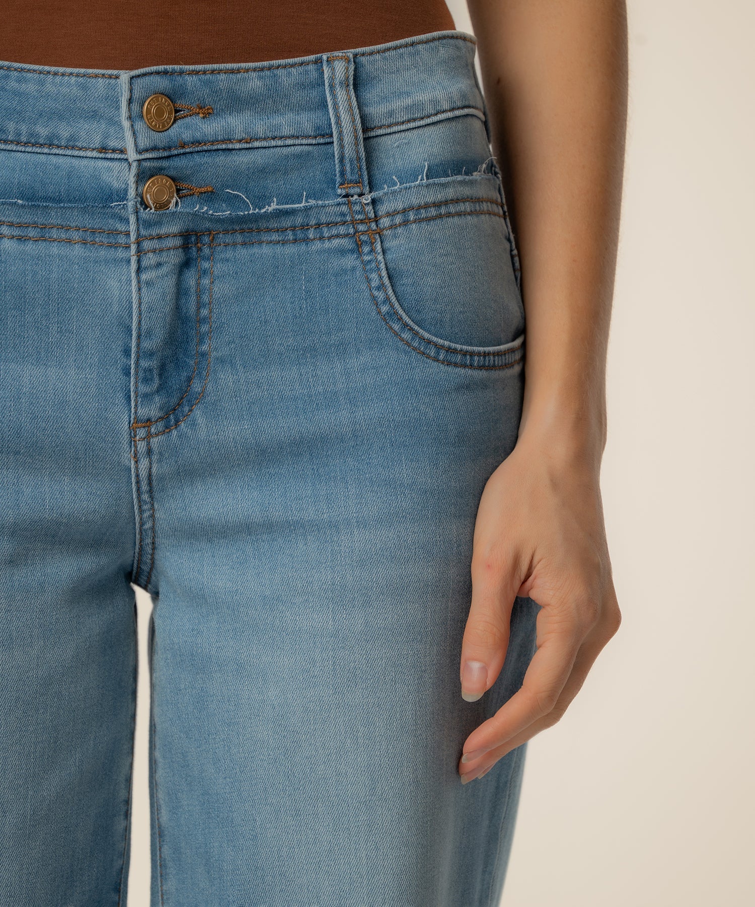 Charlotte High Rise Wide Leg Double Waistband Jeans Unfazed